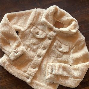 NWT Adorable Cream Fuzzy Girls Jacket